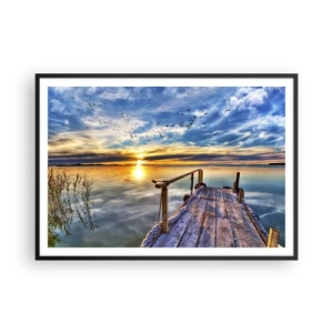 Plagát v čiernom ráme - Vietor ide odpočívať - 100x70 cm