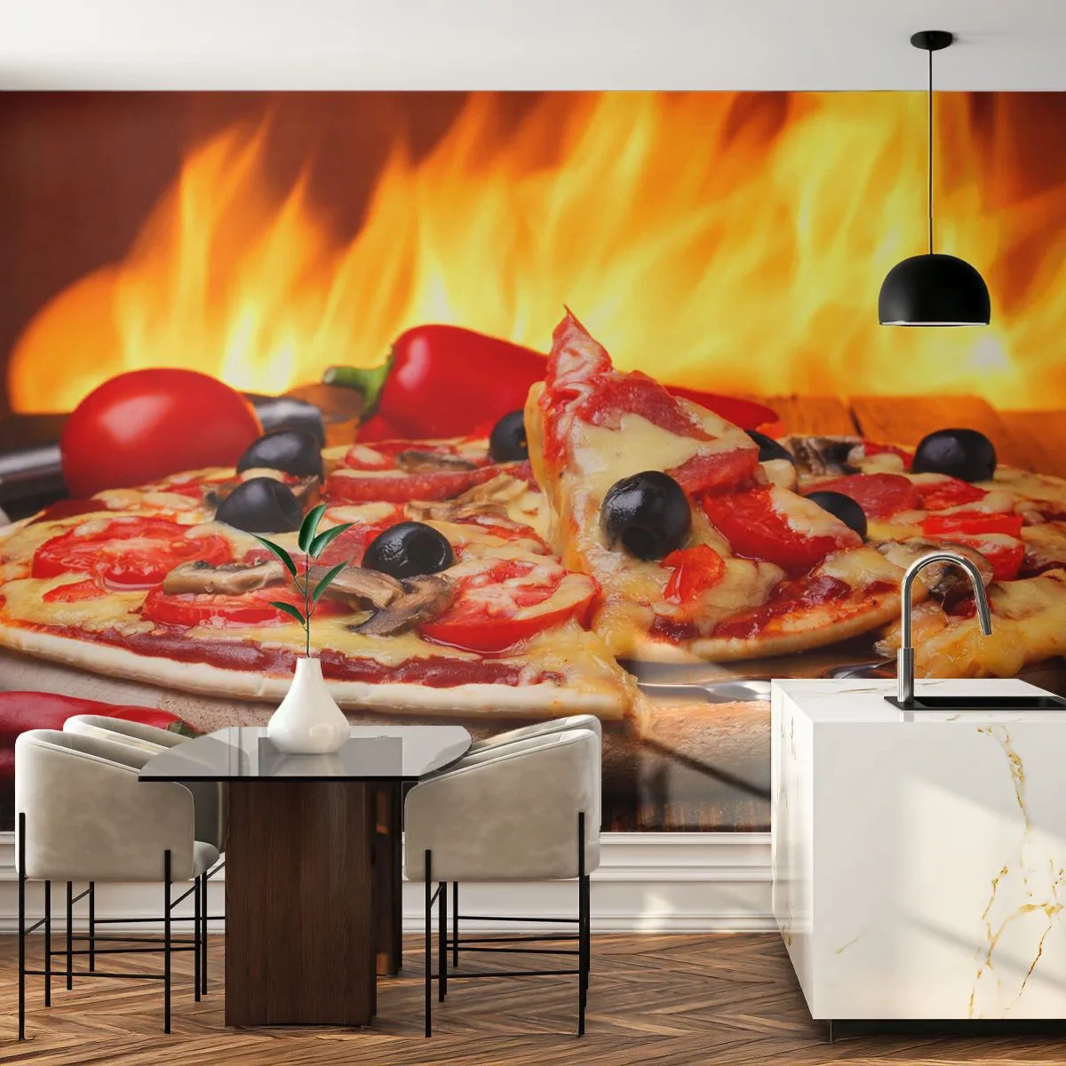 Samolepiaca Fototapeta Deluxe Sticker - From Italy with love - Gastronómia, Pizza, Taliansko - 250x175 cm