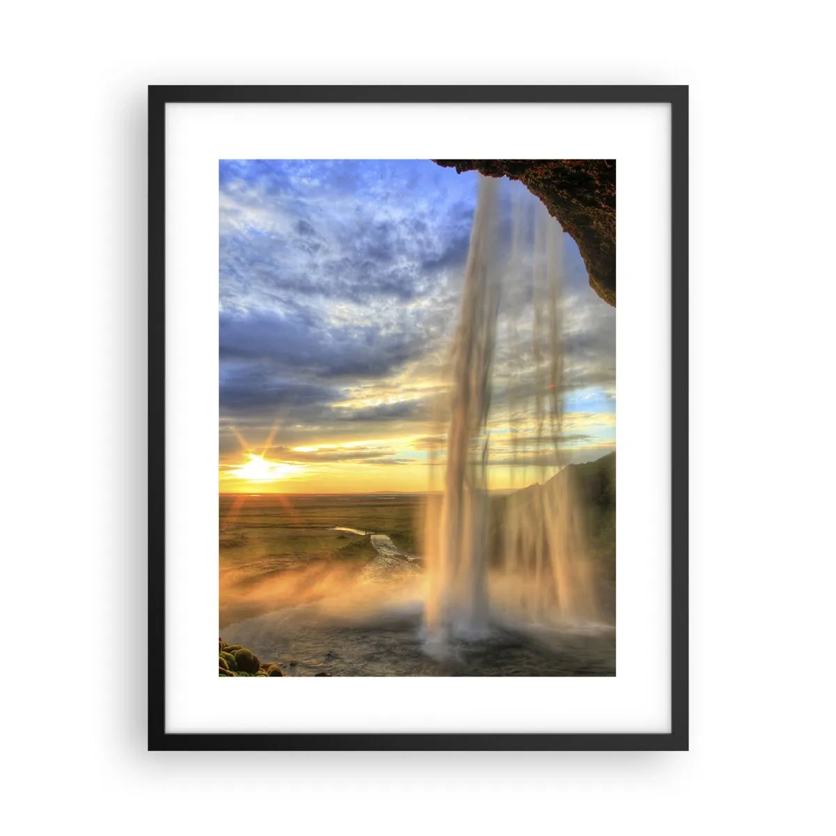 Plagát v čiernom ráme - Svet za závojom kvapiek  - 40x50 cm