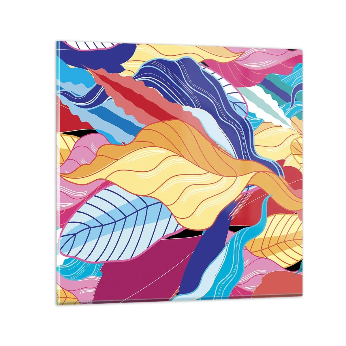 Obraz na skle - Farebný neporiadok - 60x60 cm