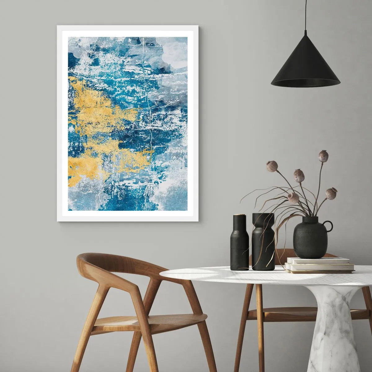 Plagát v bielom ráme - Abstrakcia s dobrou náladou - 50x70 cm