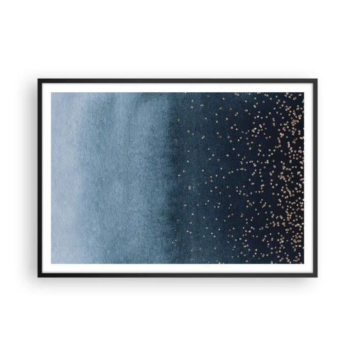 Plagát v čiernom ráme - Kompozícia – modrej fázy - 100x70 cm