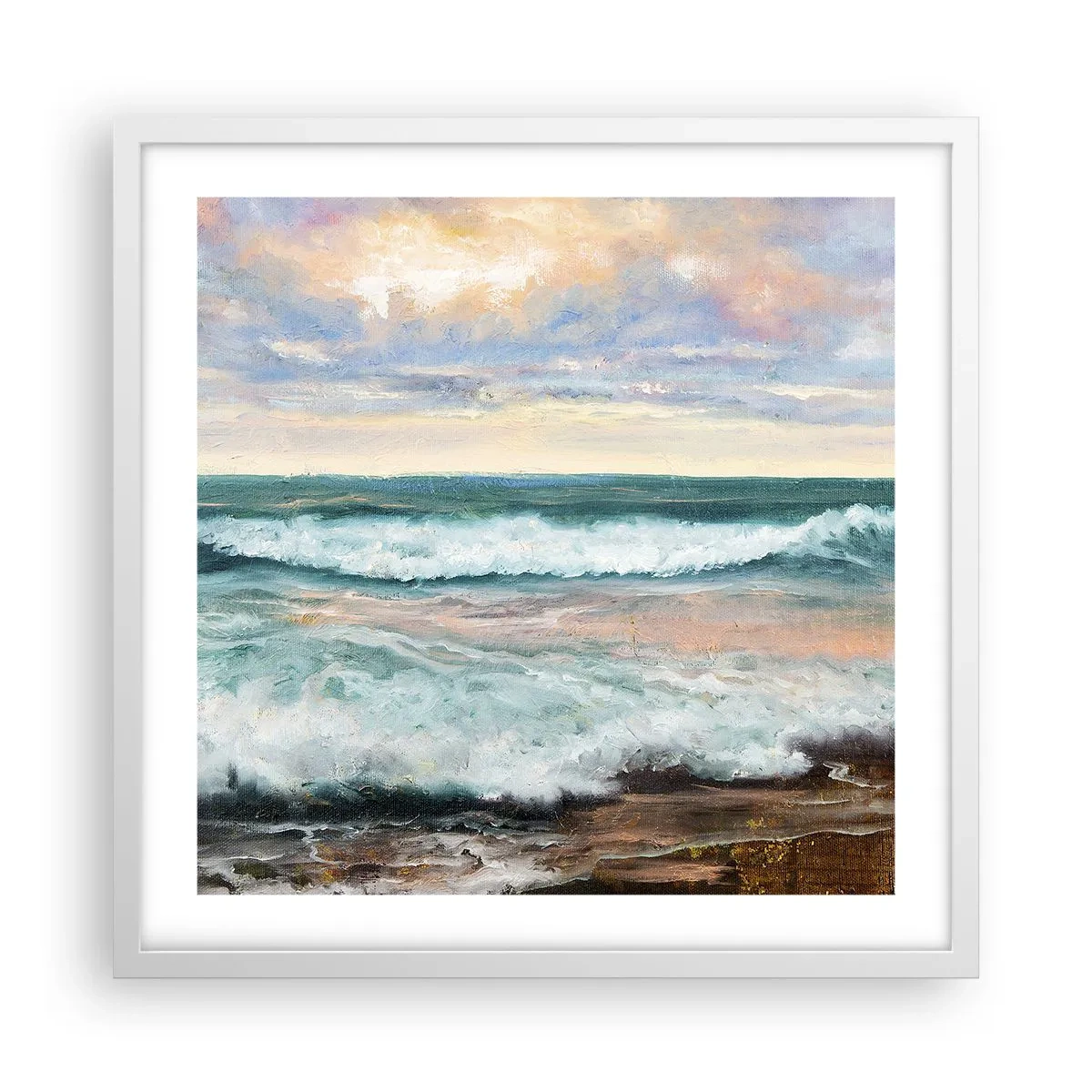 Plagát v bielom ráme - Tu uhladíš dušu - 50x50 cm