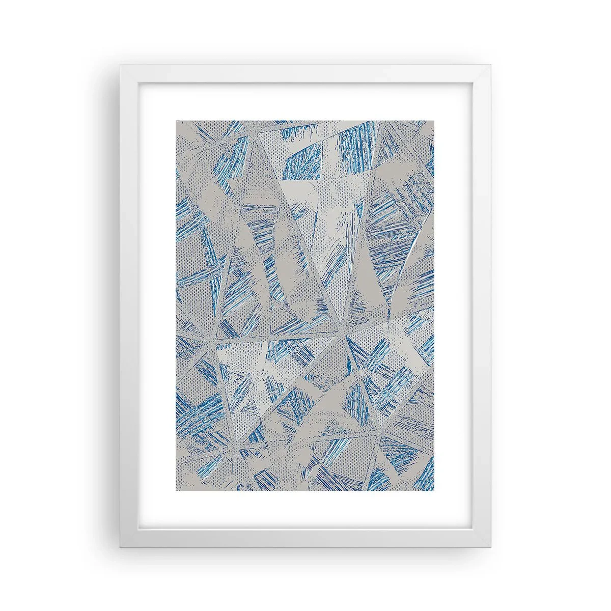 Plagát v bielom ráme - V šedo-modrom labyrinte - 30x40 cm
