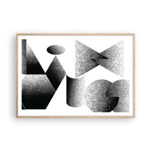 Plagát v ráme zo svetlého duba - Uhly a ovály - 100x70 cm
