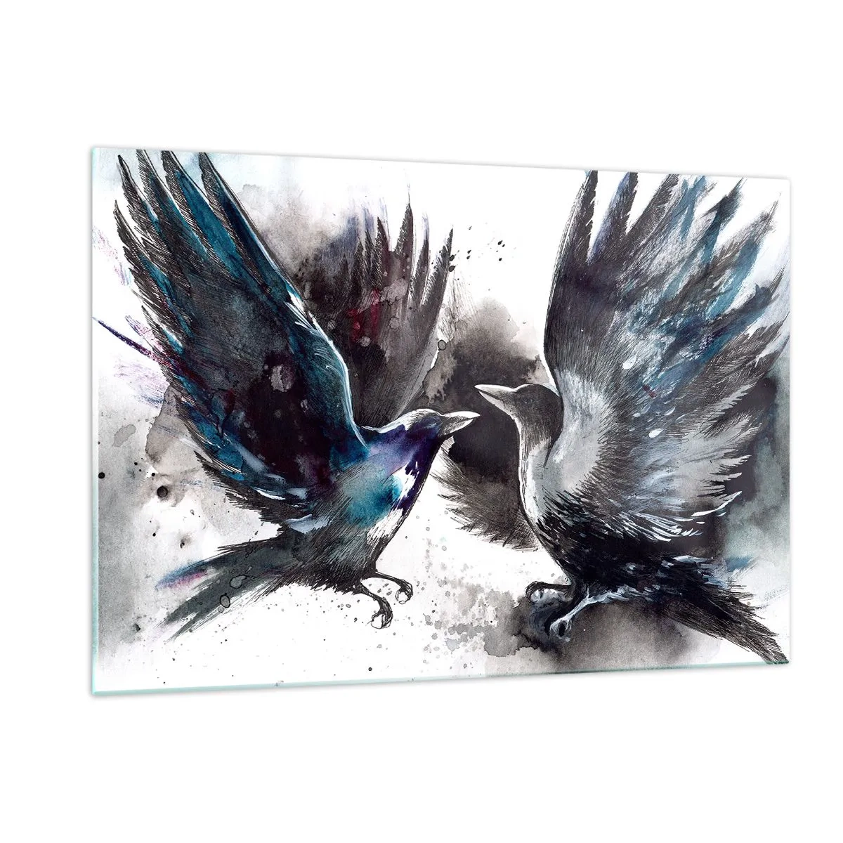 Obraz na skle - Havran havranovi… - 120x80 cm