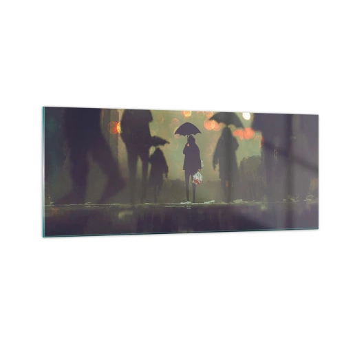 Obraz na skle - Z perspektívy kvapky dažďa - 100x40 cm