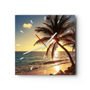 Nástenné hodiny - Leto pod palmami - 30x30 cm