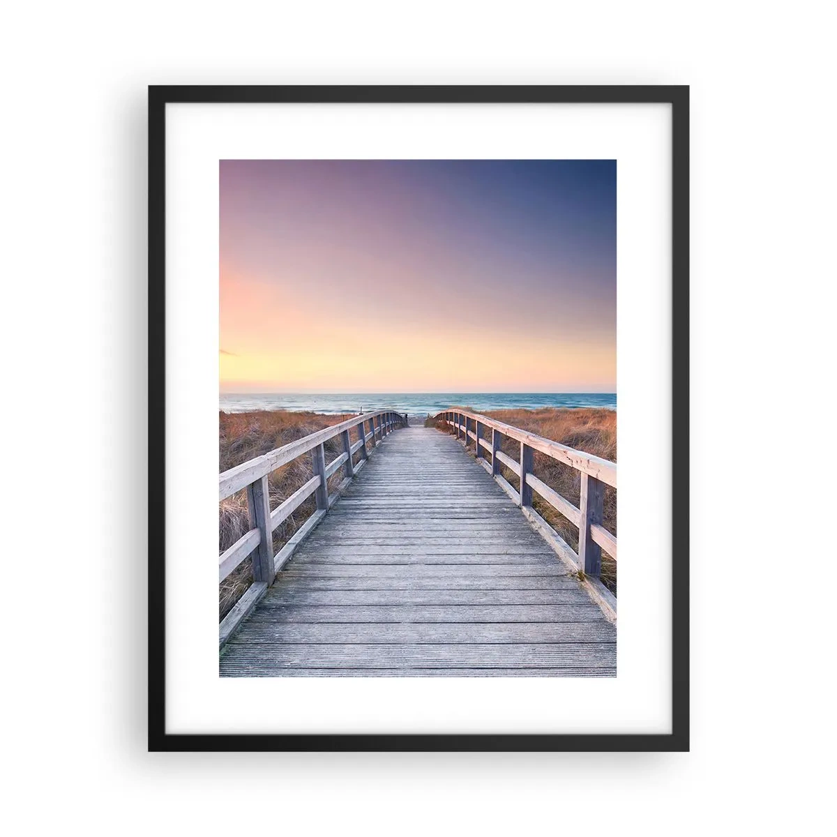 Plagát v čiernom ráme - Baltská večerná polárna žiara - 40x50 cm