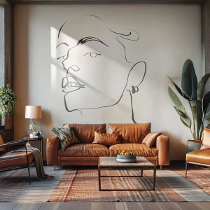 Samolepiaca Fototapeta Deluxe Sticker - Hrdý pohľad - Ženská tvár, Portrét ženy, Grafika - 350x256 cm