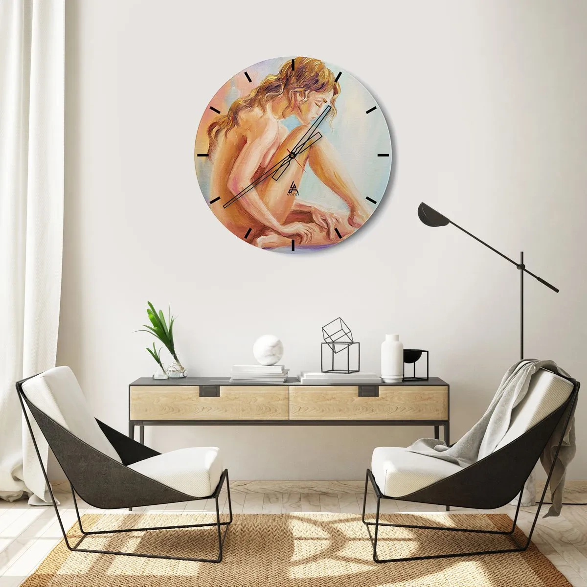 Nástenné hodiny - Akt mladosti - 40x40 cm