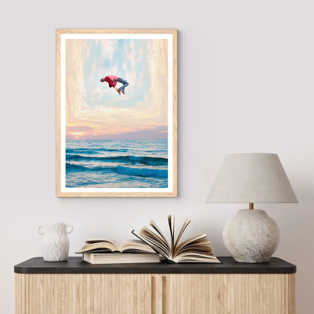 Plagát v ráme zo svetlého duba - Do inej dimenzie - 50x70 cm