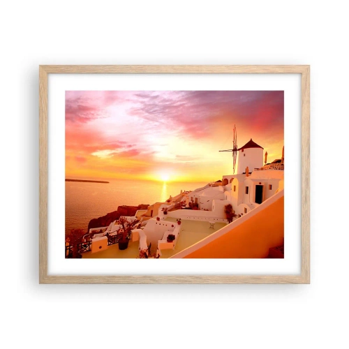 Plagát v ráme zo svetlého duba - Rozplynúť sa v bielej a zlatej - 50x40 cm