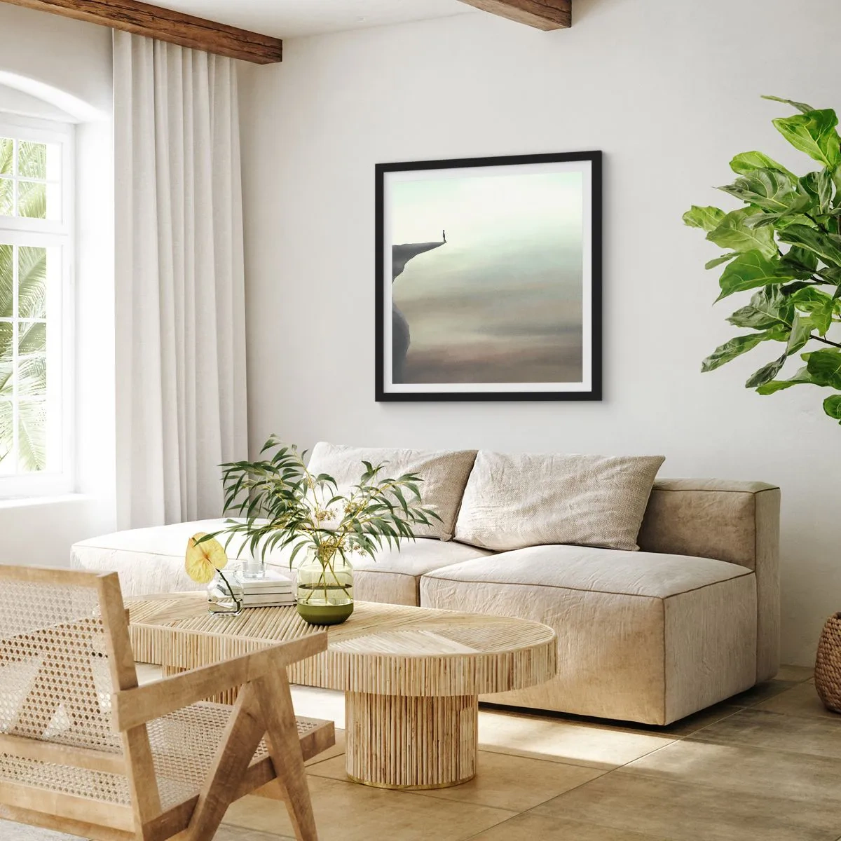 Plagát v čiernom ráme - Hore, samozrejme! - 40x40 cm