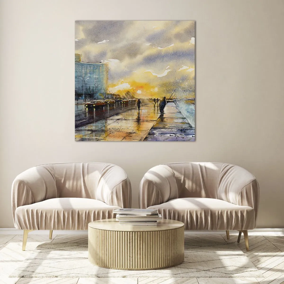 Obraz na skle - Život na pobreží - 40x40 cm