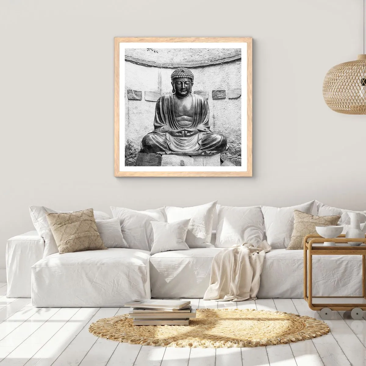 Plagát v ráme zo svetlého duba - Pri zdroji pokoja - 30x30 cm