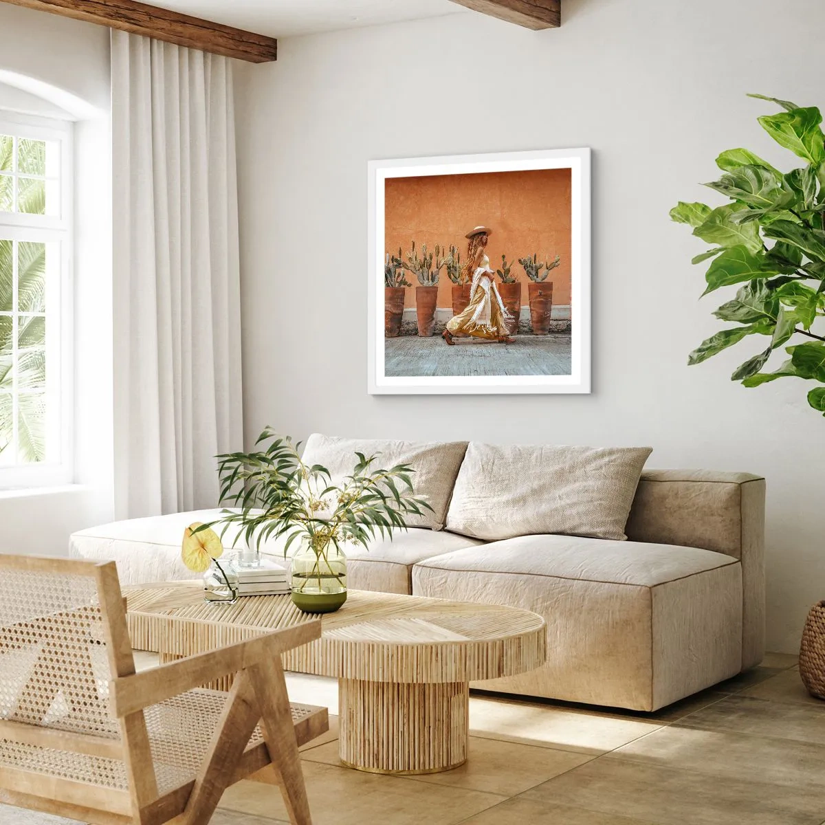 Plagát v bielom ráme - V hippie štýle - 50x50 cm