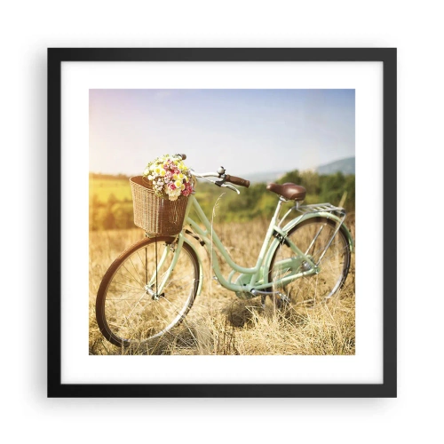 Plagát v čiernom ráme - Chvíľu tu zostanem - 40x40 cm