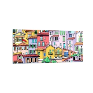 Obraz na skle - Veselé mesto - 120x50 cm