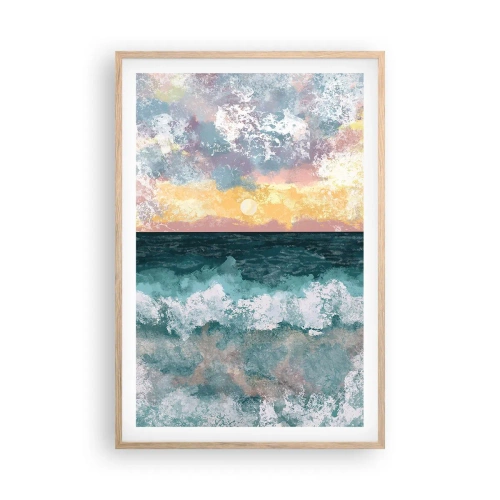 Plagát v ráme zo svetlého duba - Voda, svetlo, vzduch - 61x91 cm