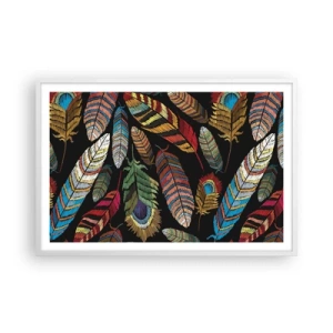 Plagát v bielom ráme - Vtáčí karneval - 91x61 cm