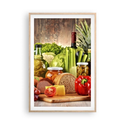 Plagát v ráme zo svetlého duba - Údené, pečené, marinované - 61x91 cm