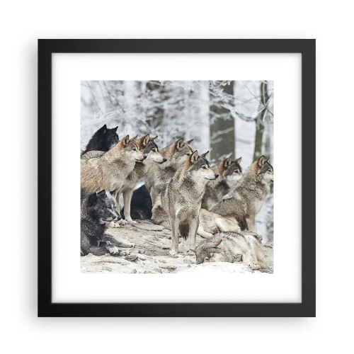 Plagát v čiernom ráme - Rodina a priatelia - 30x30 cm