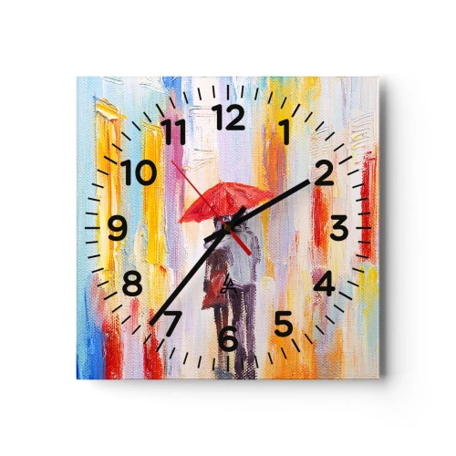 Nástenné hodiny - Nech prší ďalej - 40x40 cm