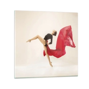 Obraz na skle - Červené a čierne - 30x30 cm