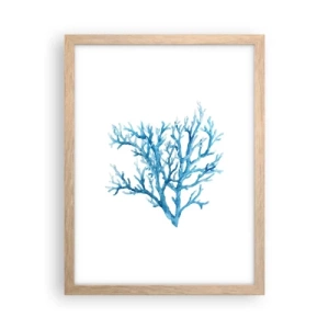 Plagát v ráme zo svetlého duba - Morský filigrán - 30x40 cm
