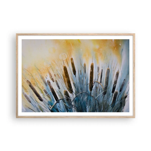 Plagát v ráme zo svetlého duba - Chlad vody, žiara slnka - 100x70 cm