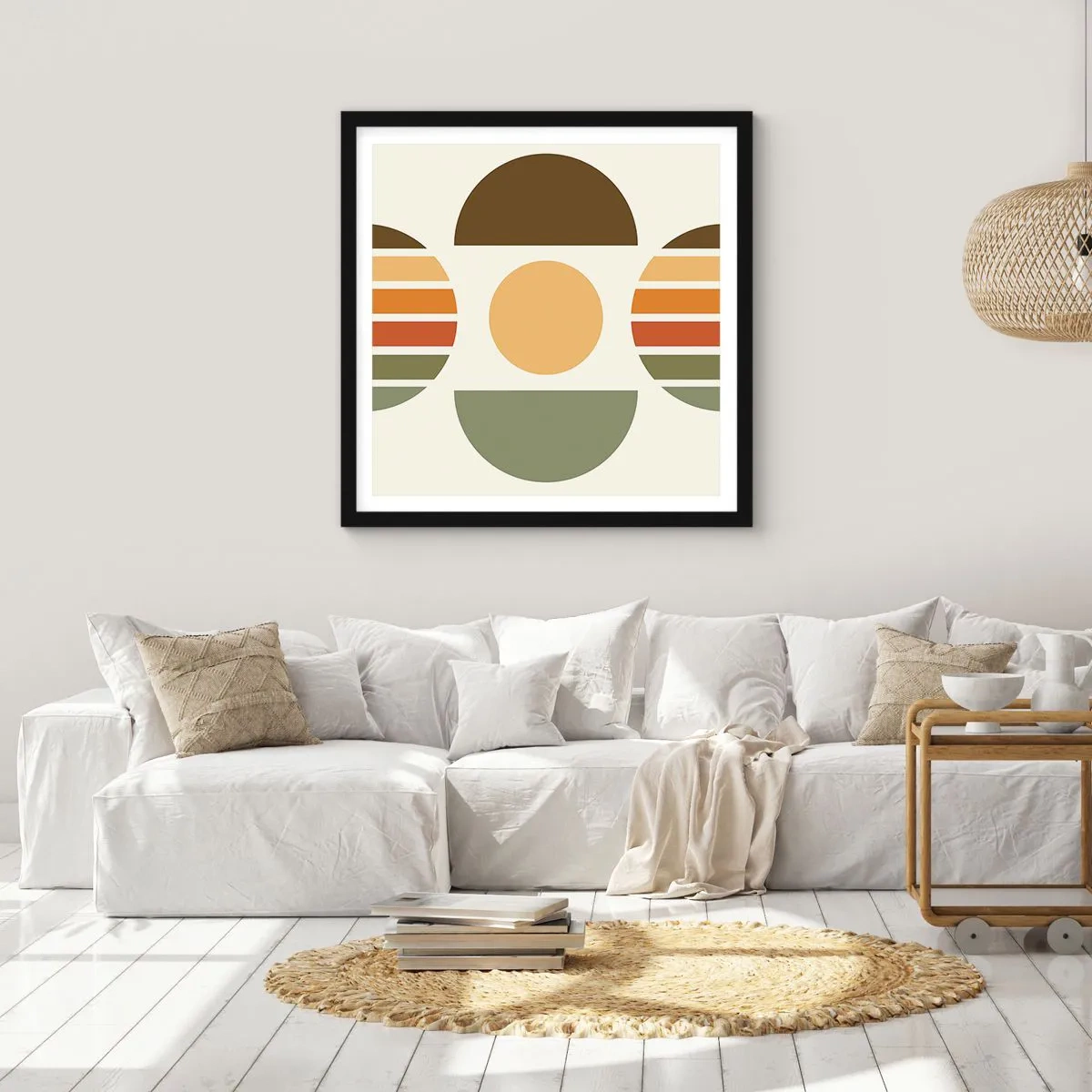 Plagát v čiernom ráme - Vo farbách zeme - 40x40 cm