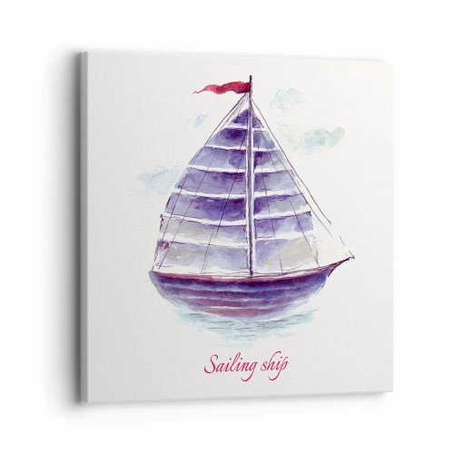 Obraz na plátne - Napnuté plachty a pokojná voda - 30x30 cm