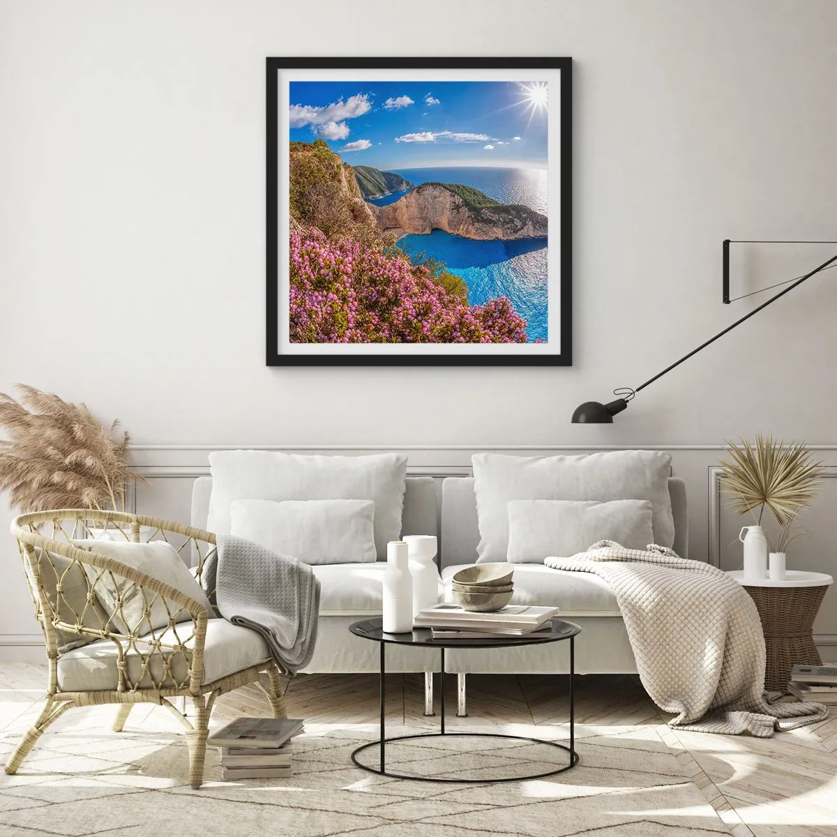 Plagát v čiernom ráme - Moje veľké grécke prázdniny - 50x50 cm