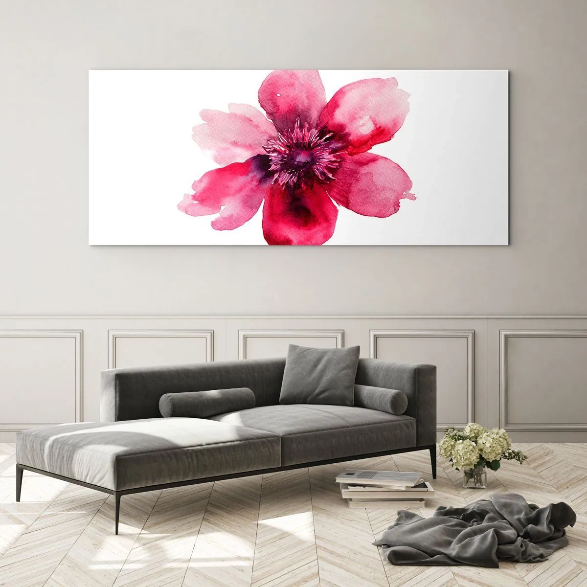 Obraz na skle - Karmínový voňavý bozk - 100x40 cm