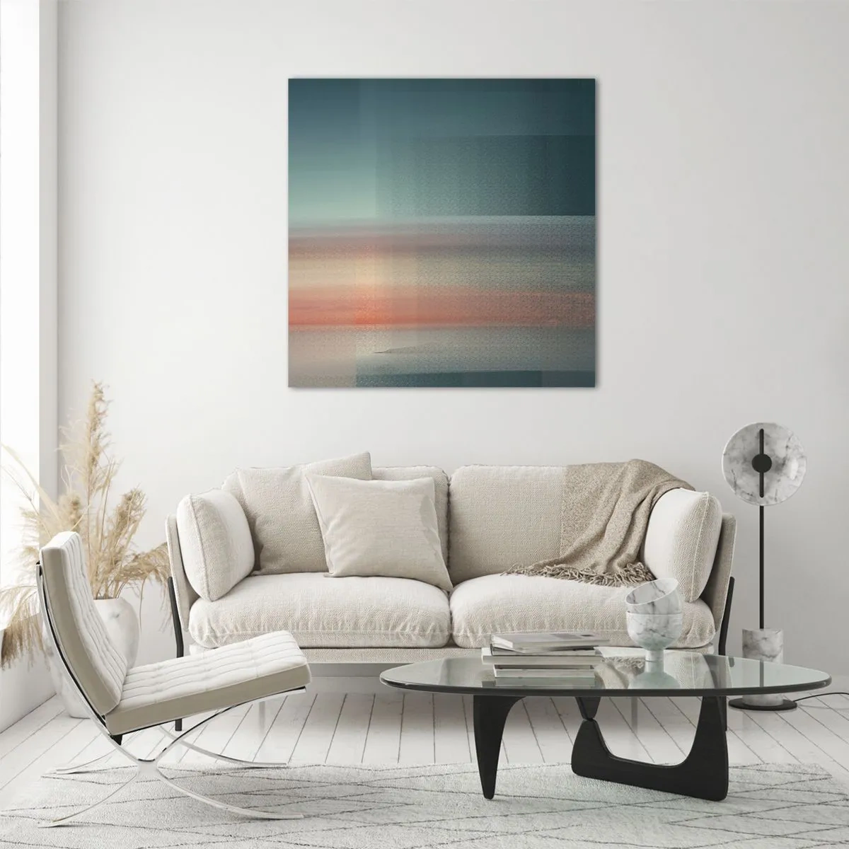 Obraz na skle - Abstrakcia: vlny svetla - 60x60 cm