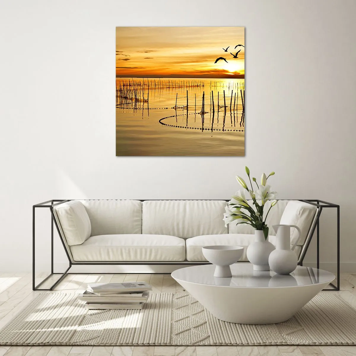 Obraz na skle - Na rybolove - 70x70 cm