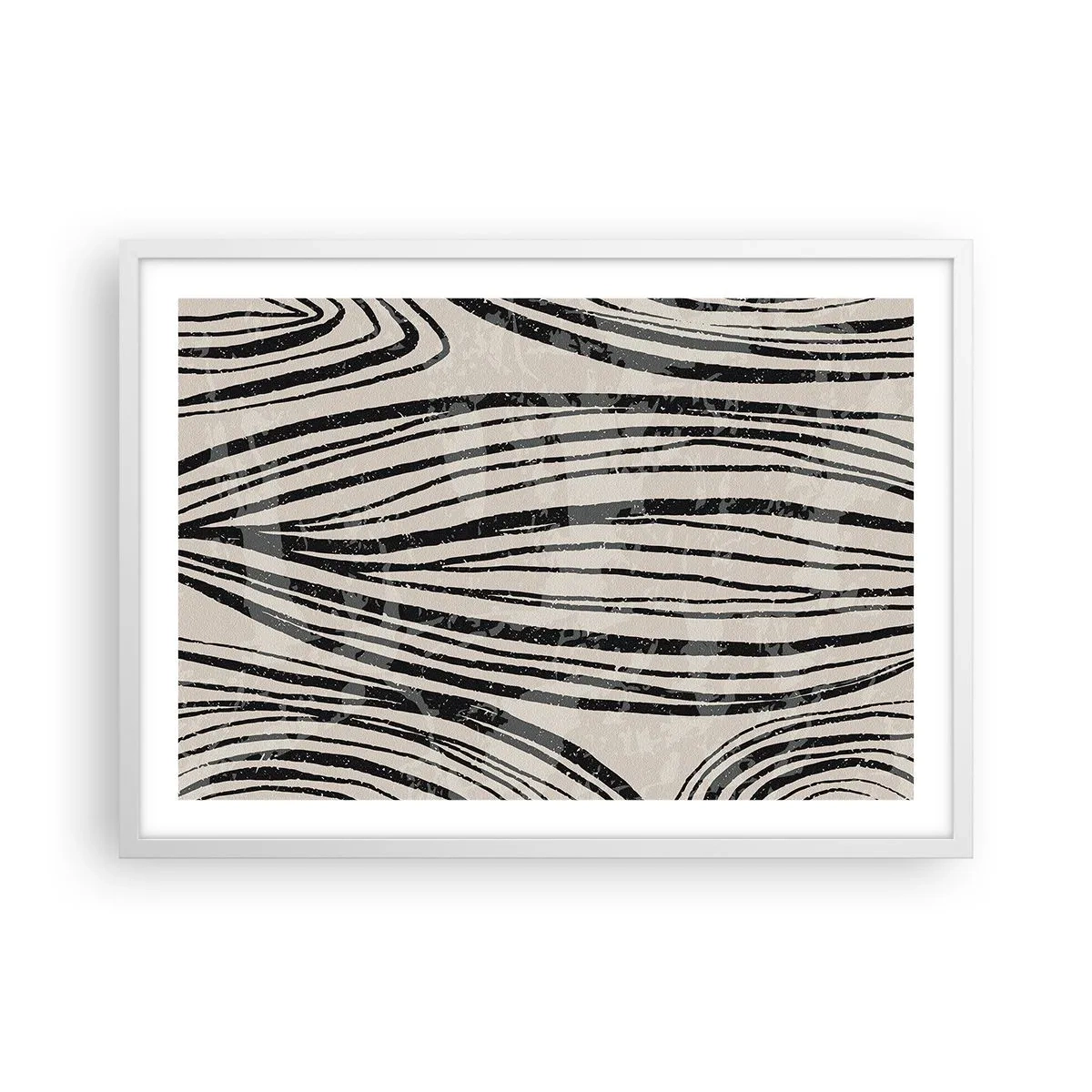 Plagát v bielom ráme - Močiar s líniami - 70x50 cm