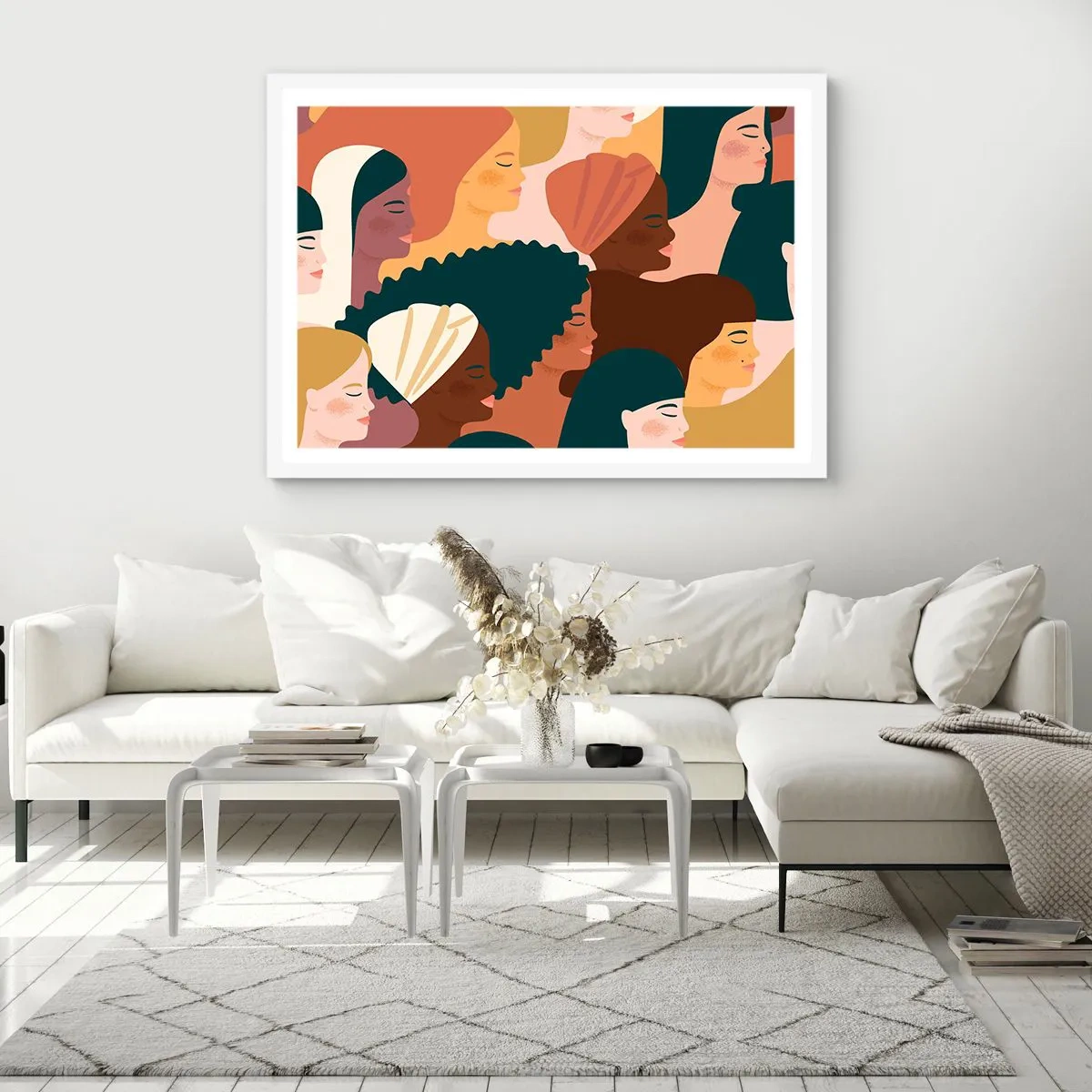 Plagát v bielom ráme - Iba ženskosť - 91x61 cm