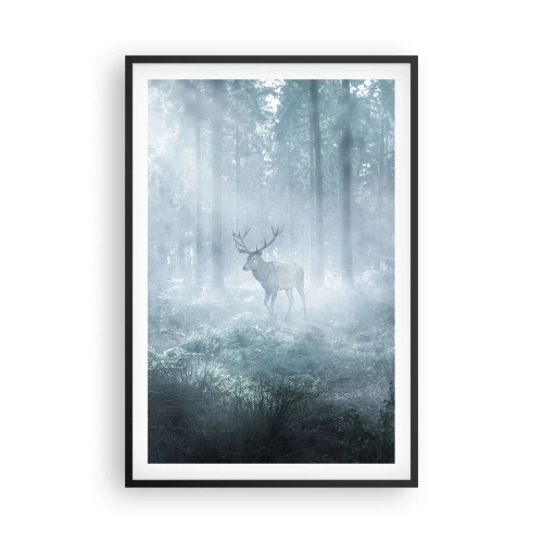 Plagát v čiernom ráme - Ranná obchôdzka sídliska - 61x91 cm