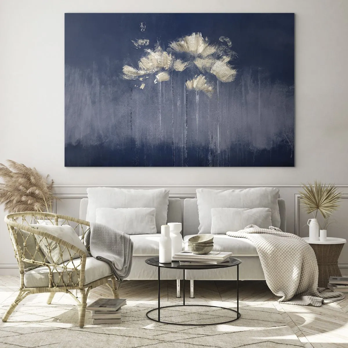 Obraz na skle - Ako okvetné lístky vo vetre - 120x80 cm