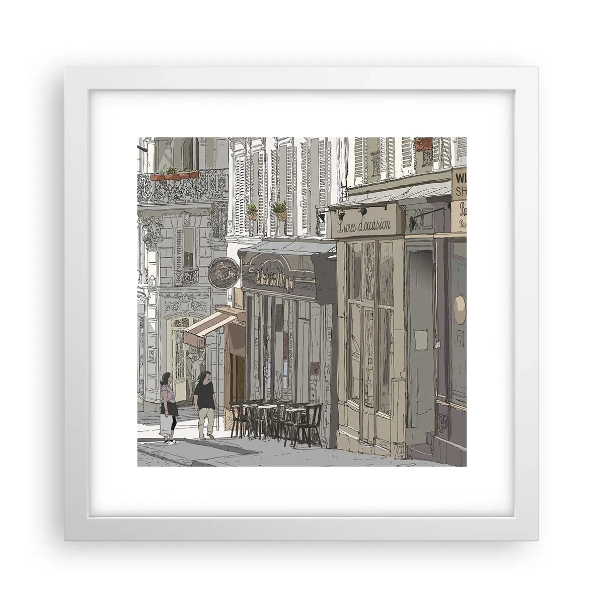 Plagát v bielom ráme - Mestské radosti - 30x30 cm