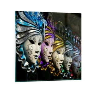 Obraz na skle - Tajomstvo v zlatej a v striebornej - 50x50 cm