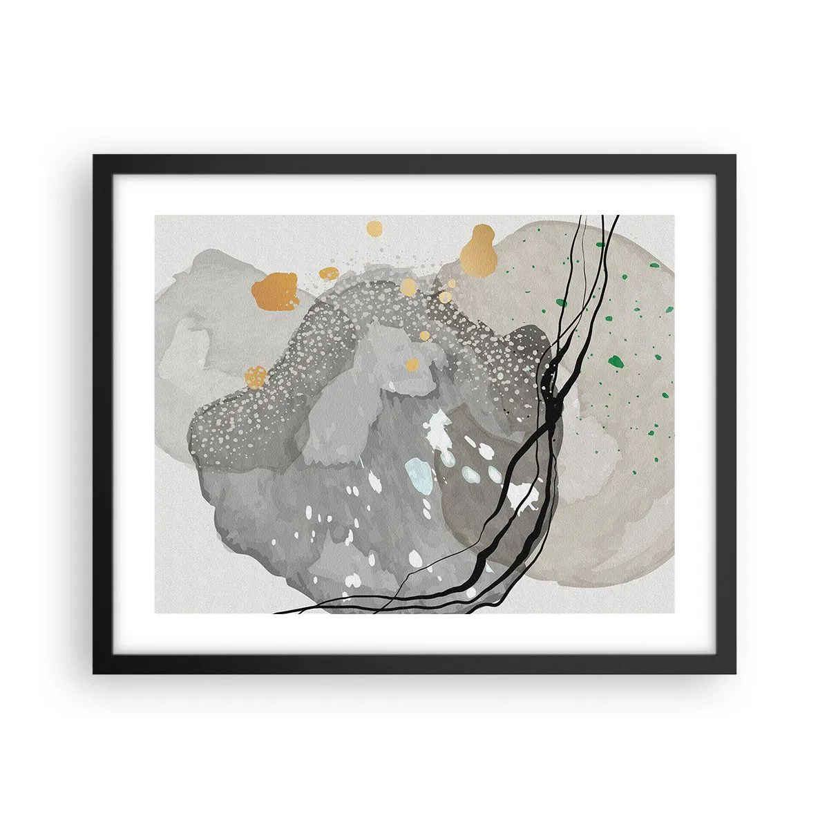 Plagát v čiernom ráme - Organická kompozícia - 50x40 cm
