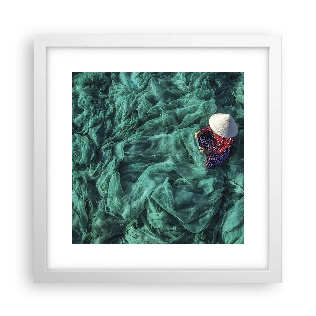 Plagát v bielom ráme - V mori sietí - 30x30 cm