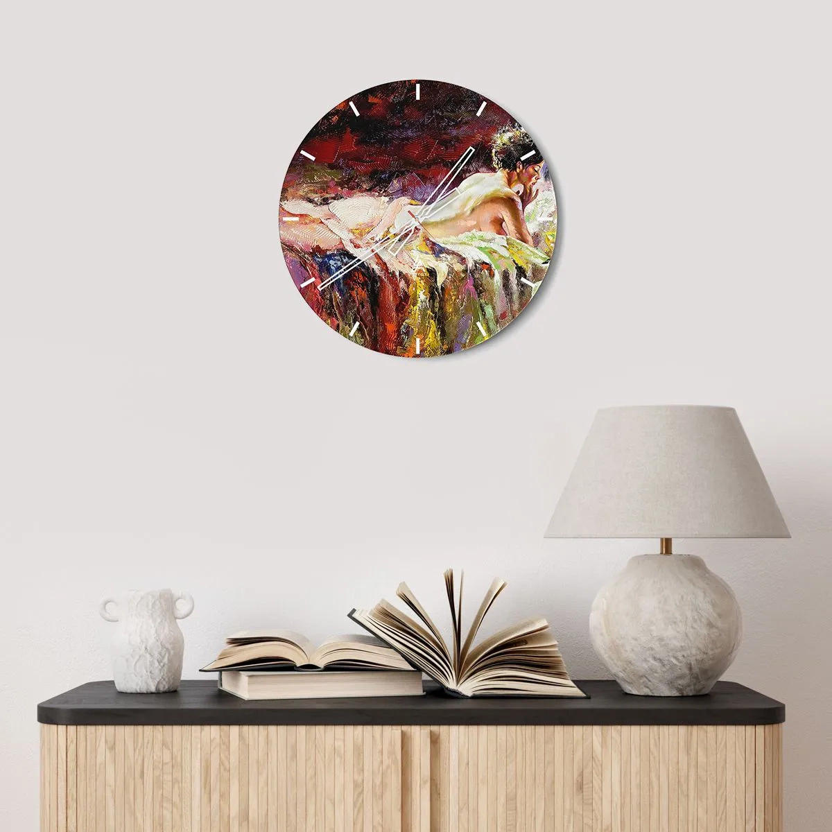 Nástenné hodiny - Zamyslená Venuša - 30x30 cm