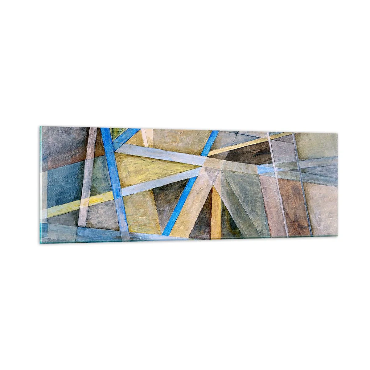 Obraz na skle - Priamo alebo diagonálne? - 90x30 cm