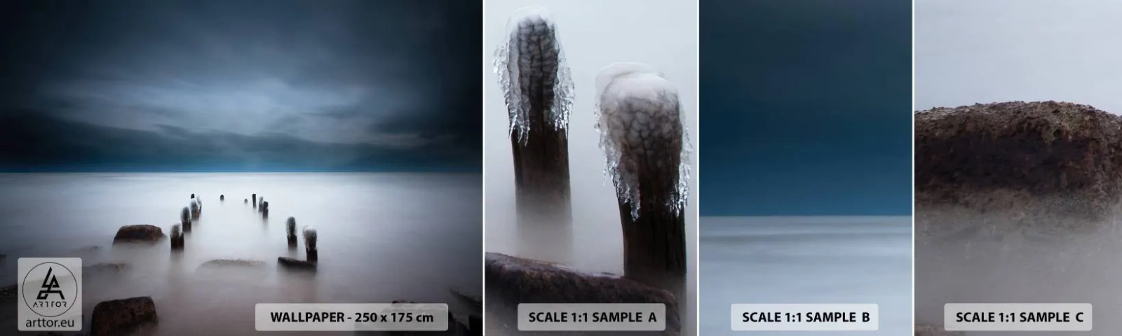 Vzorka samolepiacej fototapety Deluxe Sticker - Zamyslené jazero - Krajina, More, Jazero - 100x30 cm