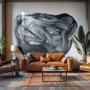 Fototapeta Premium Canvas - Nie je to tak jednoduché - Abstrakcia, Grafika, Čierna a biela - 450x315 cm