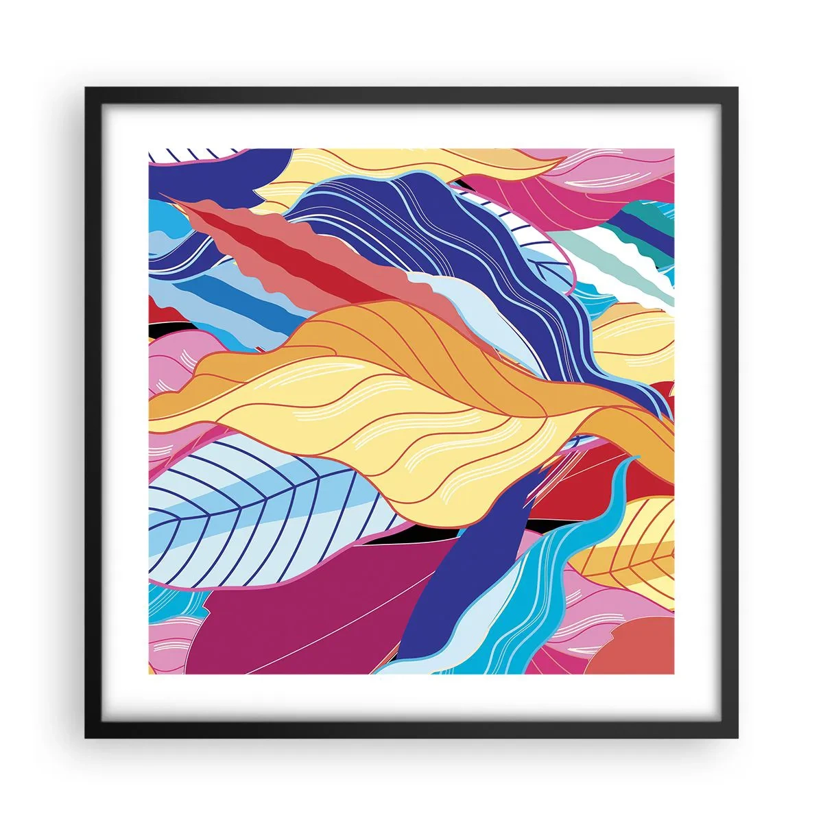 Plagát v čiernom ráme - Farebný neporiadok - 50x50 cm